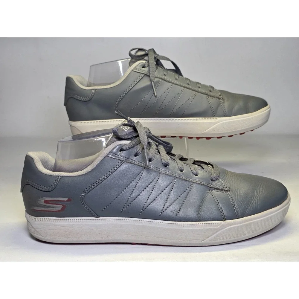 Skechers Go Golf Men's Sneakers Size‎ 10 Gray Leather Lace Up Shoes SN 54533